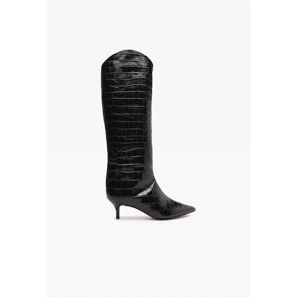NEW SCHUTZ women's maryana boot in black croco